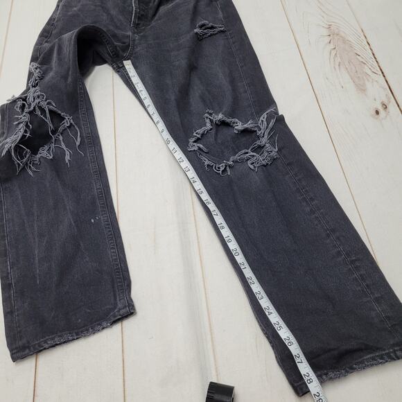 Agolde 90s midrise loose fit black jeans ripped distressed audio - Picture 3 of 12